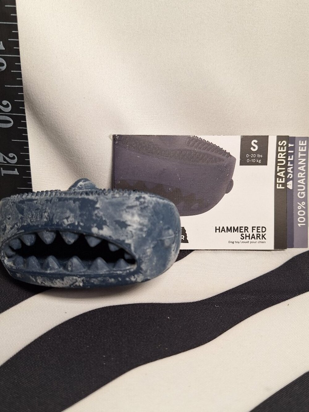 NWT Bark Super Chewer Hammer Fed Shark Dog Toy S